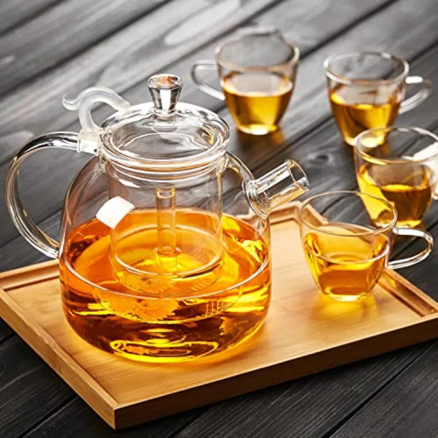 68OZ Glass Teapot Large Glass Tea Pot With Infuser Kettle For Stove Top Tea Cup With Infuser For Loose Leaf Tea Steeper 2000ML