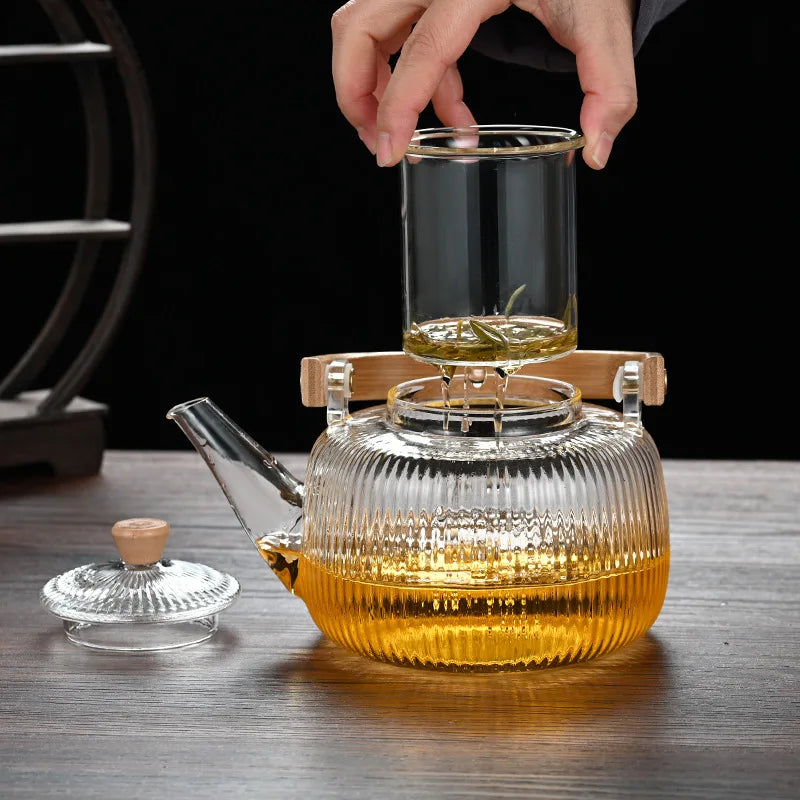 High Borosilicate Glass Teapot - with Built-in Filter Household Flower Tea Pot Electric Ceramic Stove Kettle Tea Maker