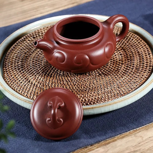 180ml Ancient Yixing Purple Clay Teapots Handmade Ruyi Antique Pot Raw Ore Dahongpao Mud Kettle With Filter Zisha Tea Set Tea