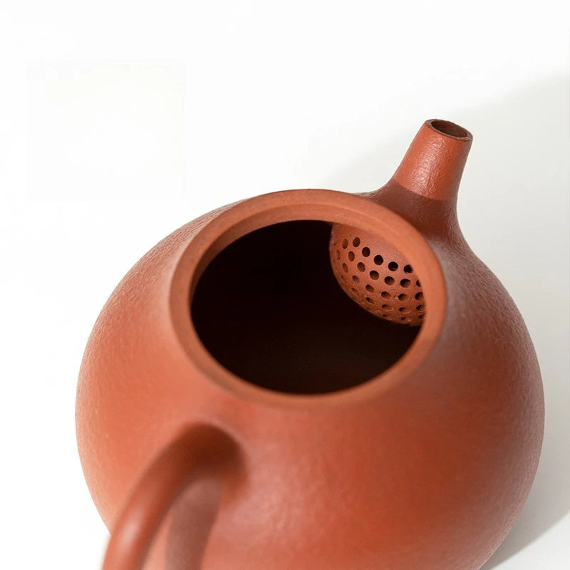 Handmade Zhuni Red Clay Pear-Shaped Teapot Yixing Purple Clay Style for Gongfu Tea Ceremony Personal Use Home Office Gift